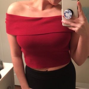Deep red crop top